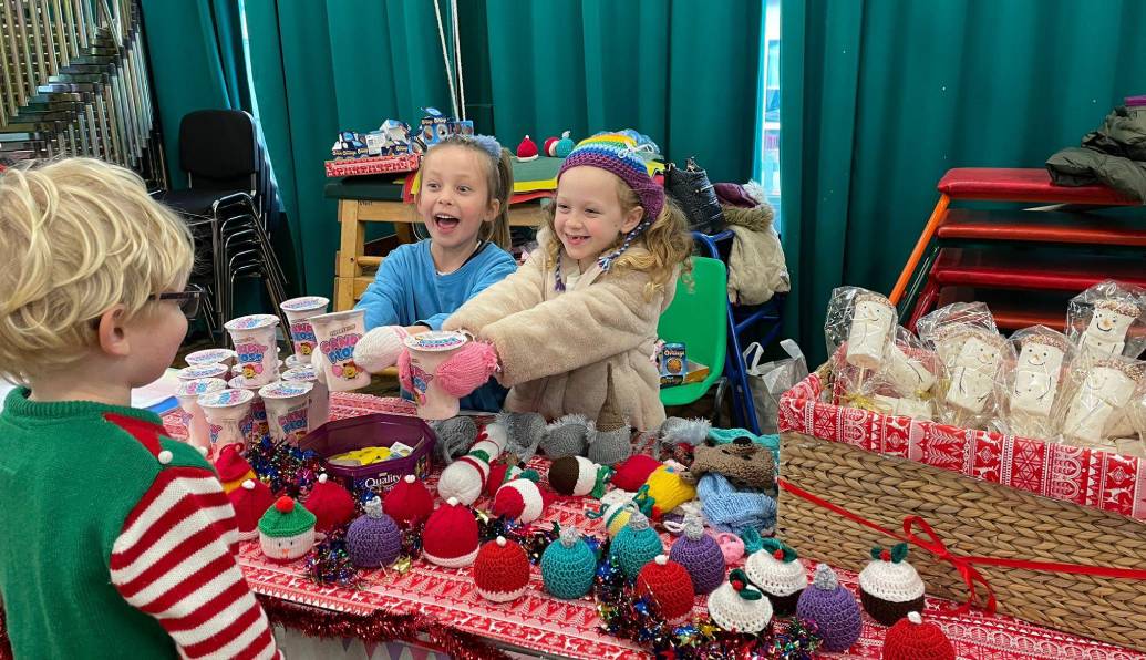 Students enjoying the Christmas Fair at Oakwood Primary School